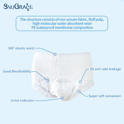 SnuGrace Direct Disposable Adult Diaper with Anti-Leak 3D Leak Prevention Channel