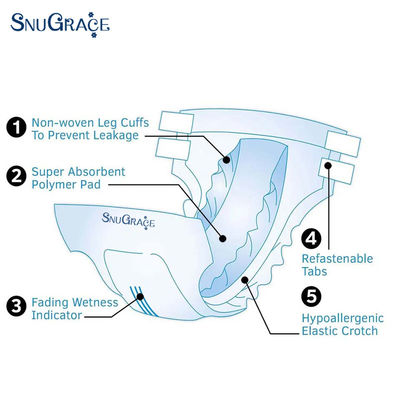 Super Speed Absorbency Printed Adult Diaper with Color Pattern and Quick Spreading