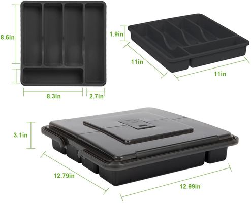 Streamline Your Kitchen Drawer with Flatware Tray and Portable Cutlery Holder Combo