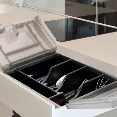 Streamline Your Kitchen Drawer with Flatware Tray and Portable Cutlery Holder Combo