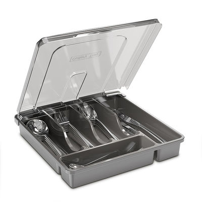 Multi-Purpose Storage Kitchen Cutlery Flatware Drawer Organizer with Lid Customizable