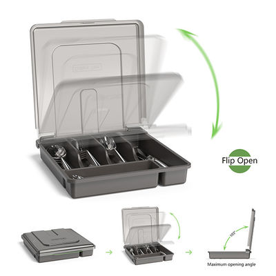 Multi-Purpose Storage Kitchen Cutlery Flatware Drawer Organizer with Lid Customizable