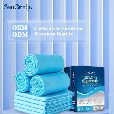 3 Second Absorbent Incontinence Pads for Adults SnuGrace Printed Disposable Underpads