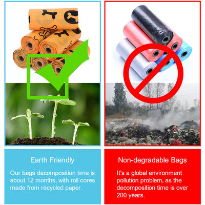 Custom Label Dog Poop Bag Biodegradable Compostable Degradable for Pet Waste Disposal