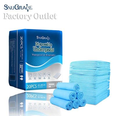 SnuGrace Leak Guard Adult Disposable Incontinence Pad 60*90 Free Sample Printed Design