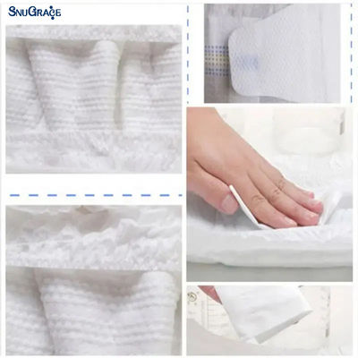 3D Leak Prevention Channel Firm and Safe Disposable Adult Diapers with PP Stickers
