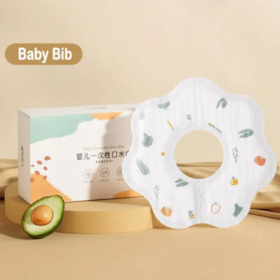 Custom Printed Non-woven Baby Bibs with Waterproof Design and Elastic Band BB-01