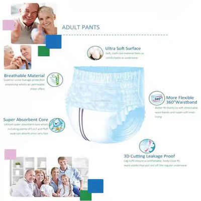 Soft Breathable Nowoven Frabic Top Sheet Adult Pull Up Softball Pants OEM Direct Deal