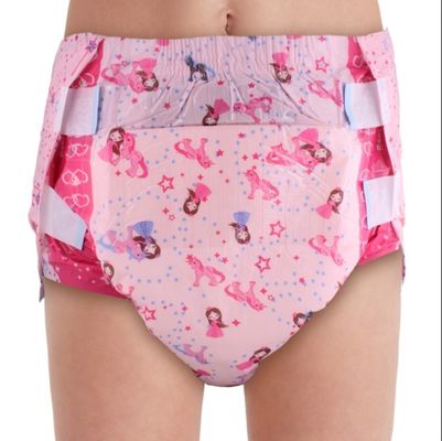 High Absorbency 800ml-1500ml ABDL Adult Diaper Customized Cute Design with Fluff Pulp