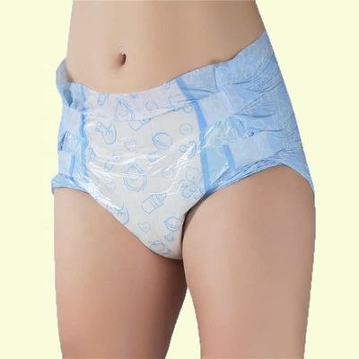 High Absorbency 800ml-1500ml ABDL Adult Diaper Customized Cute Design with Fluff Pulp