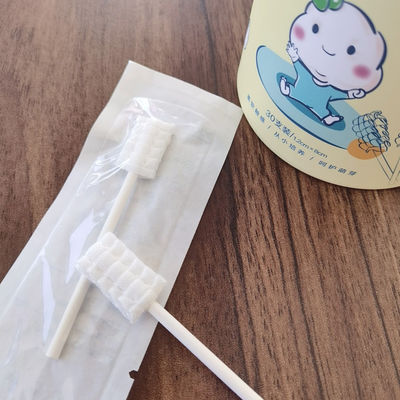 Disposable Baby Oral Skimmed Gauze Cleaning Brush Cotton Swab Mouth Tongue Cleaner