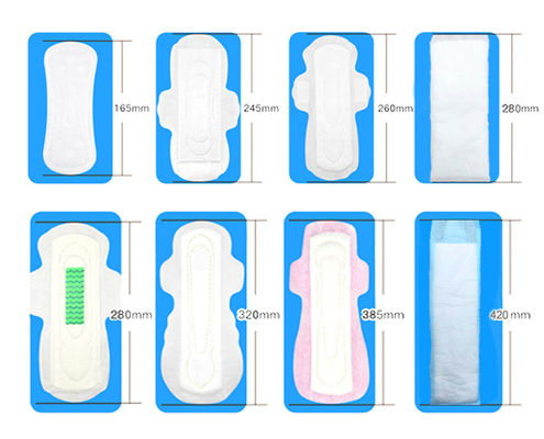 150mm-420mm Length Super Absorbent Bamboo Breathable Sanitary Pads For Women Soft Day