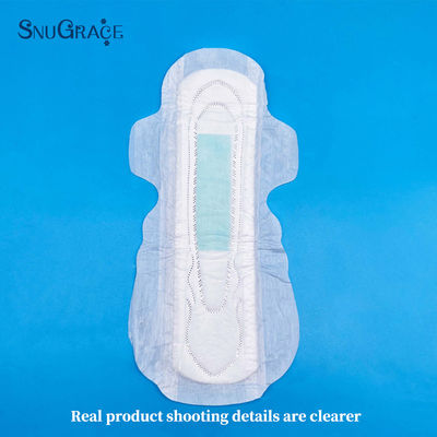400-1500ml Absorbency SNUGRACE Negative Ion Blue Core Sanitary Pads for Women Free Samples