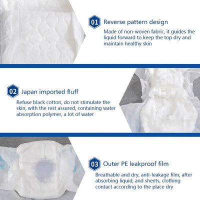 3-D Leak Prevention Adult Diaper for Incontinence ISO9001/ISO4001/ISO45001/CE Certified
