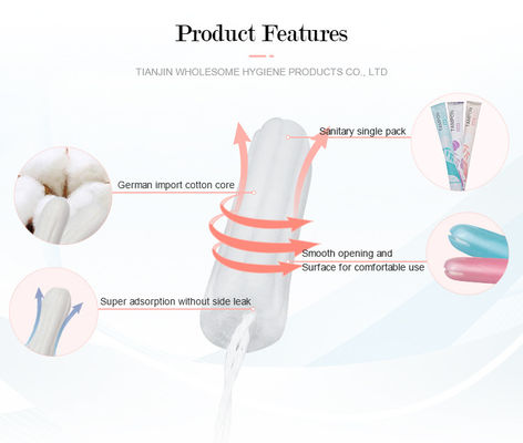 Adult Private Label Organic Cotton Clean Point Tampons for Female Health Care Product