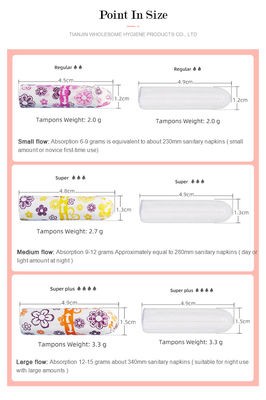 Adult Private Label Organic Cotton Clean Point Tampons for Female Health Care Product