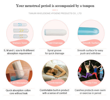 Adult Private Label Organic Cotton Clean Point Tampons for Female Health Care Product