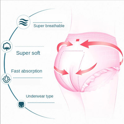 Convenient and Hygienic Female Pull Up Panty Diapers with Disposable Menstrual Pad
