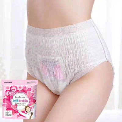 Fluff Pulp SAP Lady Girl Women Period Underwear Brief for Night Time Non Woven Fabric