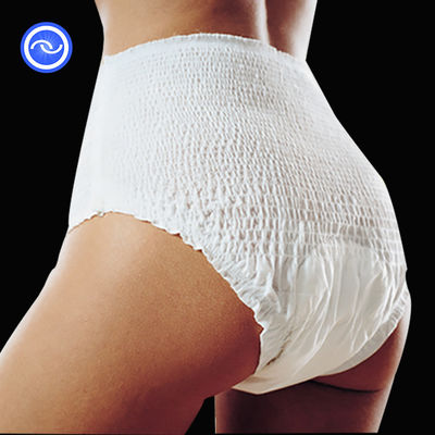 White Printed Incontinence Products Adult Pull Diaper XL Size 1000ML with Fluff Pulp