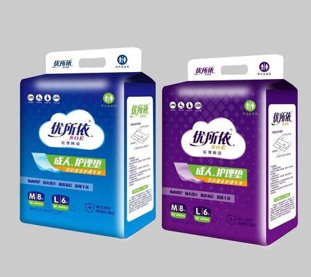 Soft and Absorbent Adult Diapers for Old People Open Tape Type Printed Free Sample